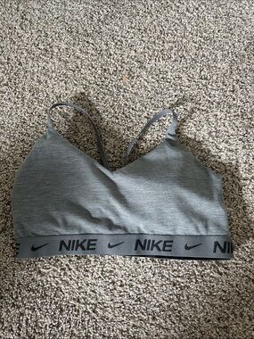 Gray Nike sports bra